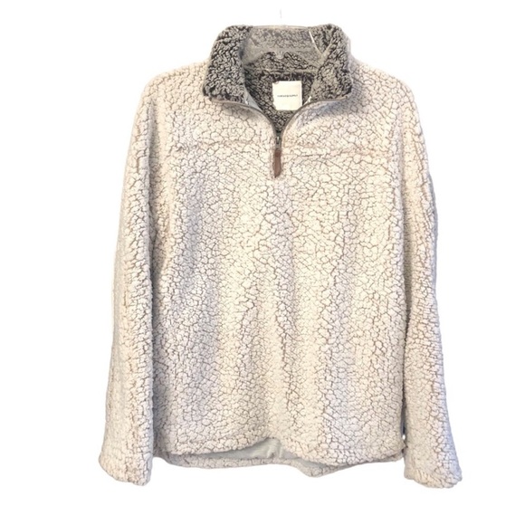 Thread & Supply 1/4 Zip Sherpa Wubby Teddy  Pullover Women’s Size Large - Picture 1 of 12